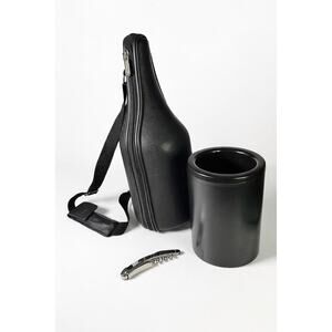 CaddyO Wine Carrier Insulated Case or Champagne Holder Corkscrew Black Travel